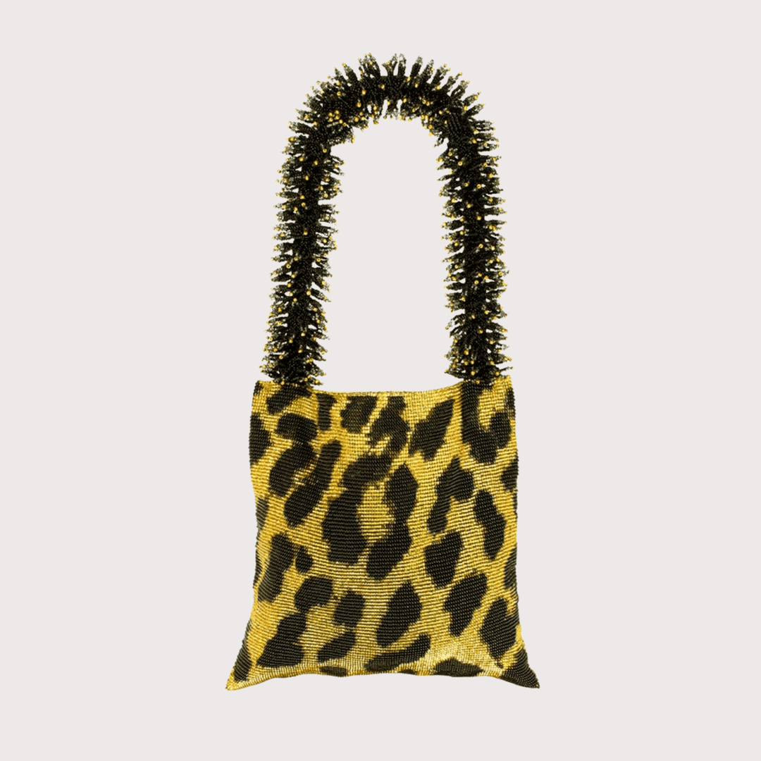 Clash of Prints Bag - Gold/Black Leopard by Sac De Soul at White Label Project