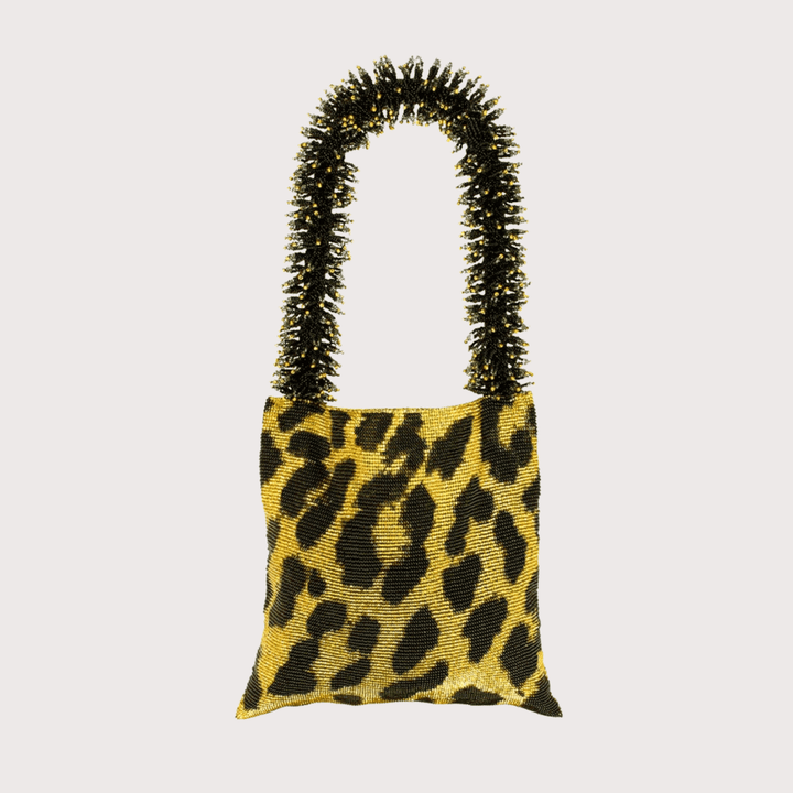 Clash of Prints Bag - Gold/Black Leopard by Sac De Soul at White Label Project