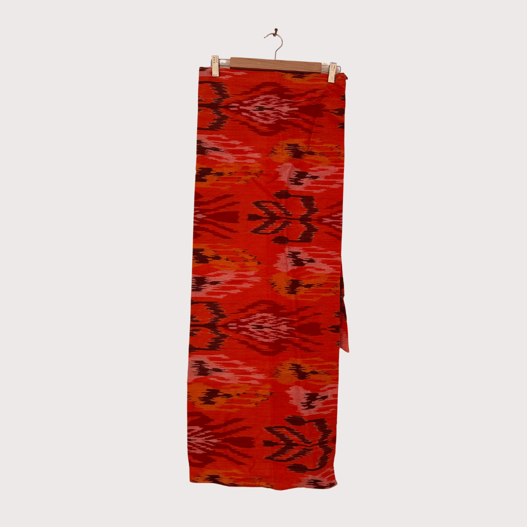 Geeta Ikat Skirt - Red by Saheli Women at White Label Project