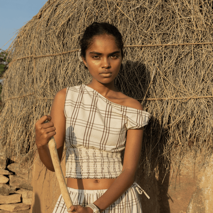 Nasibi Top - Checkered by Saheli Women at White Label Project
