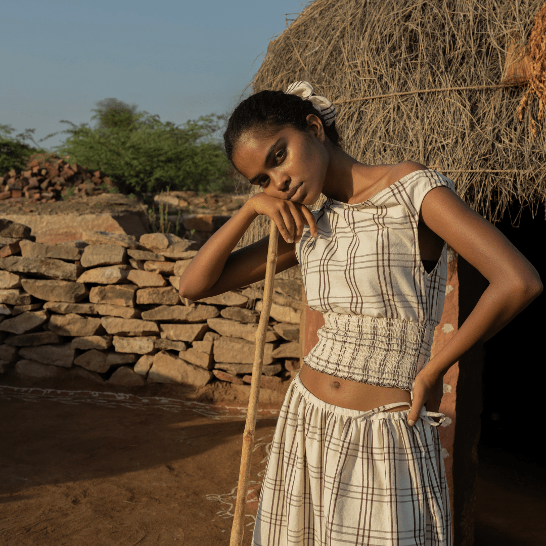 Nasibi Top - Checkered by Saheli Women at White Label Project