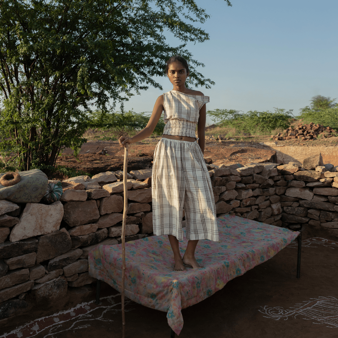 Nasibi Top - Checkered by Saheli Women at White Label Project