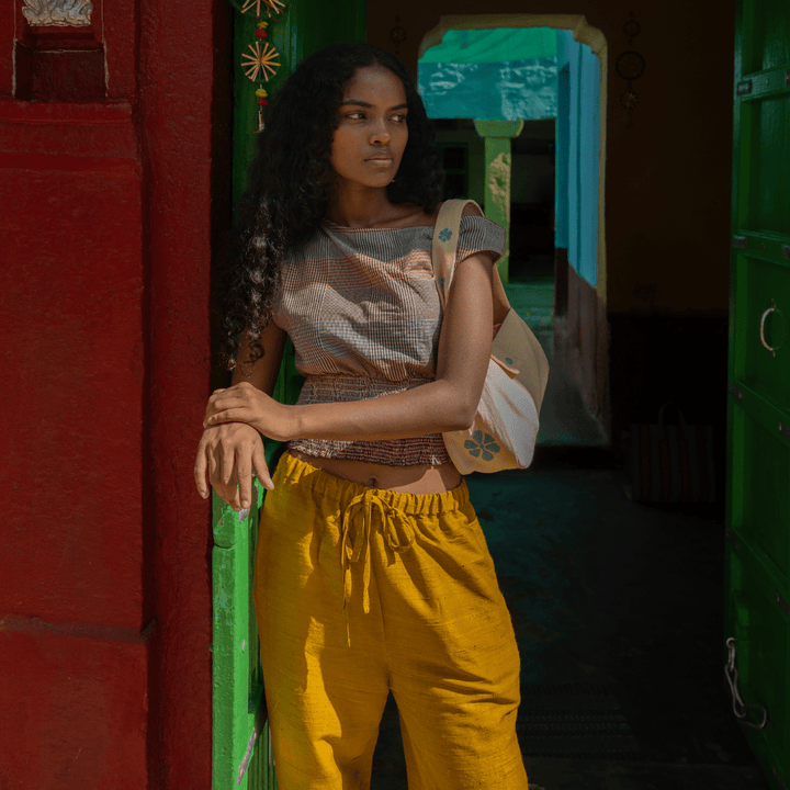 Razia Pants Raw Silk by Saheli Women at White Label Project