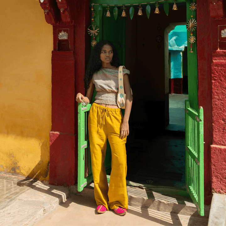 Razia Pants Raw Silk by Saheli Women at White Label Project