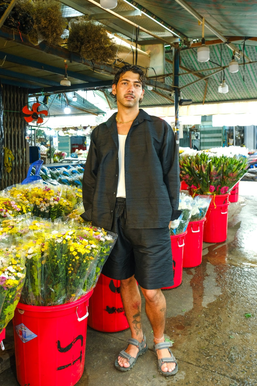 Yuvraj Unisex Silk Shorts - Black by Saheli Women at White Label Project