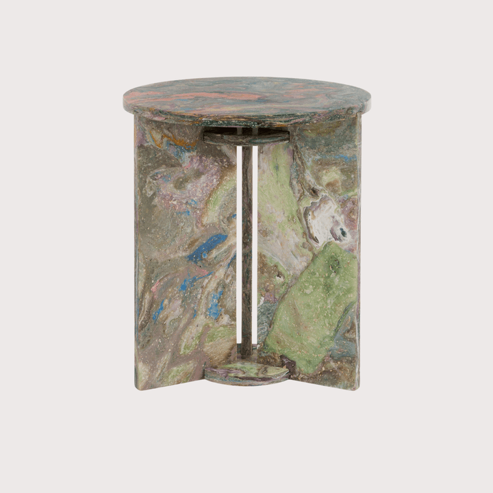 Planet Wave Side Table - Green/Orange Galaxy by Shell Homage at White Label Project
