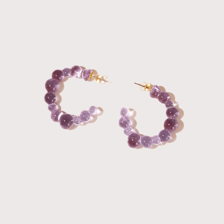 Media Luna Earrings - Lilac by Studio Conchita at White Label Project