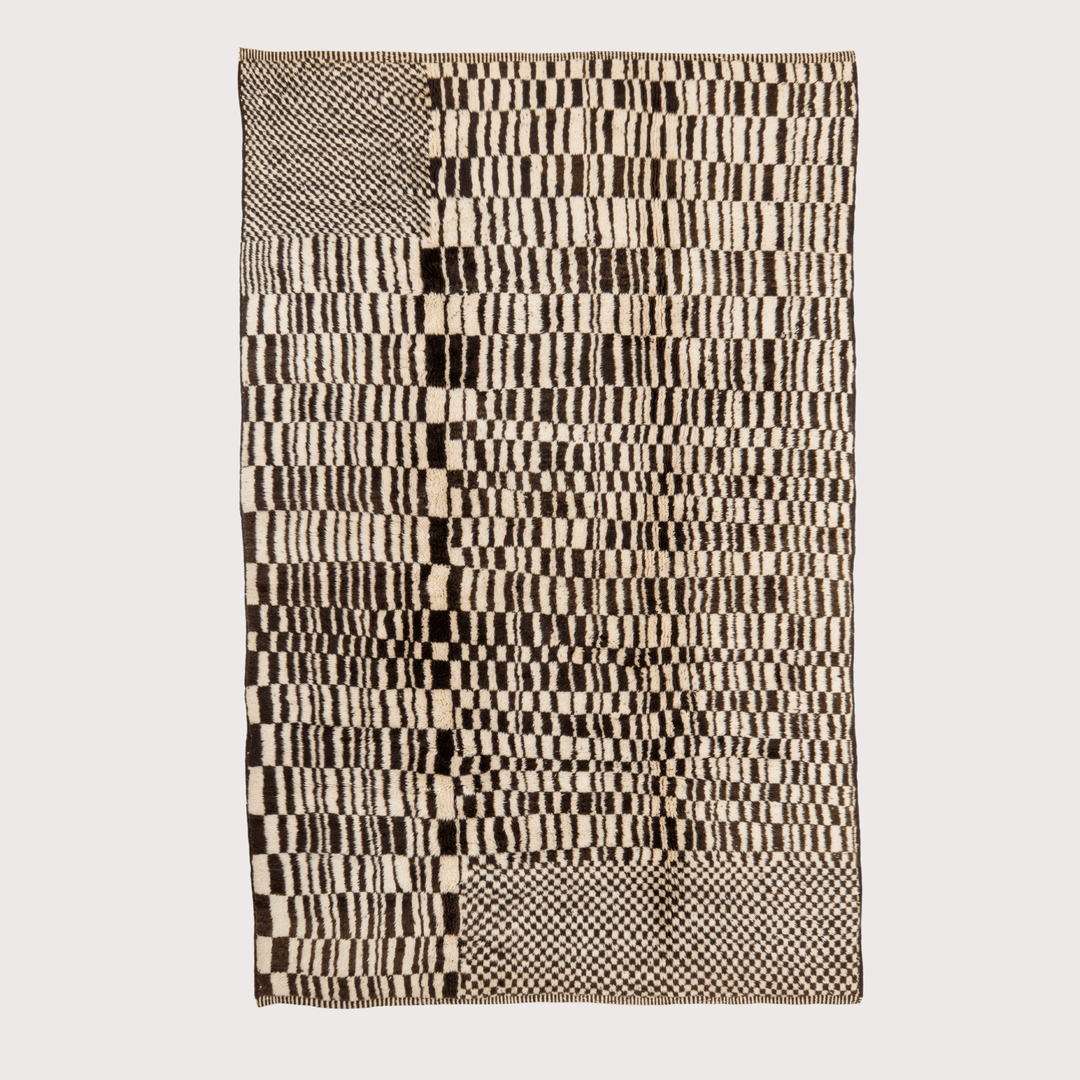 Checker Rug - Black & White by Studio Sana Benzaitar at White Label Project