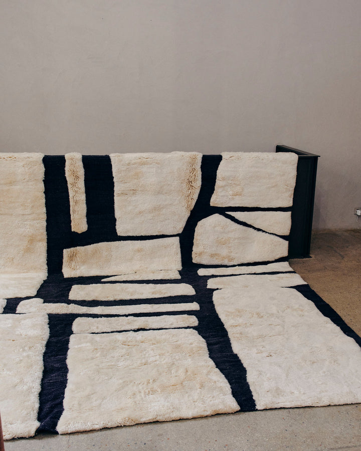 Tamdlo Rug - Black & White by Studio Sana Benzaitar at White Label Project