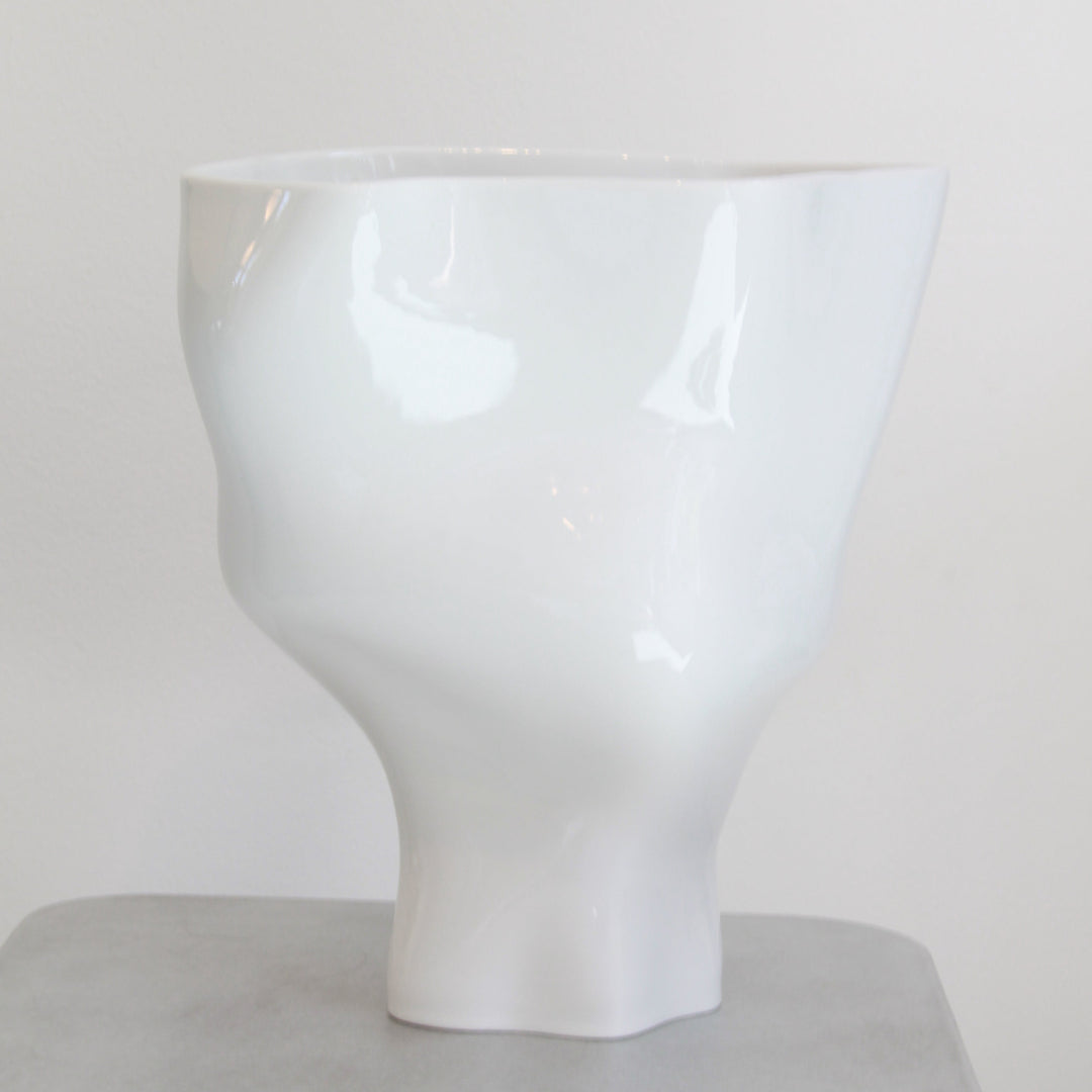 Memories of a Glacier Vase N°3 - Glazed White