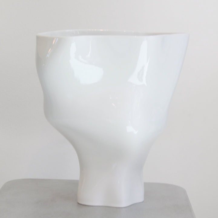 Memories of a Glacier Vase N°3 - Glazed White
