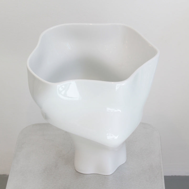 Memories of a Glacier Vase N°3 - Glazed White