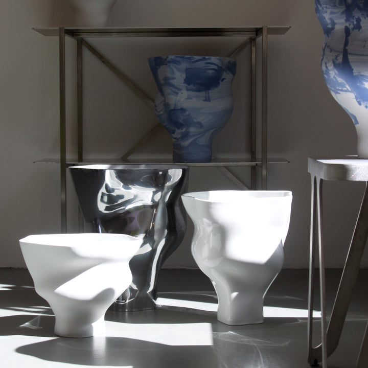 Memories of a Glacier Vase N°3 - Glazed White