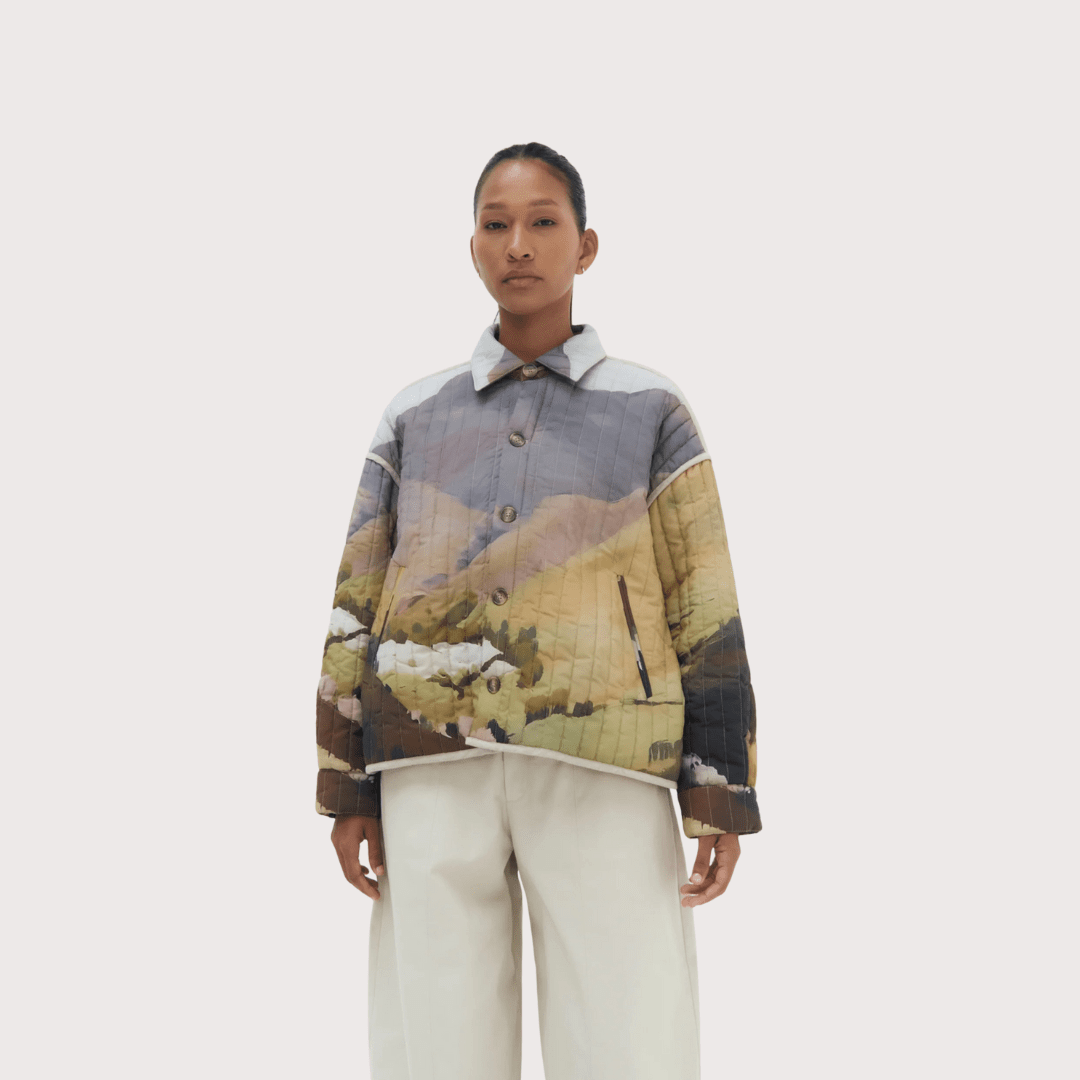 Arenal Quilted Jacket - Andean Landscape Print by White Label Project at White Label Project