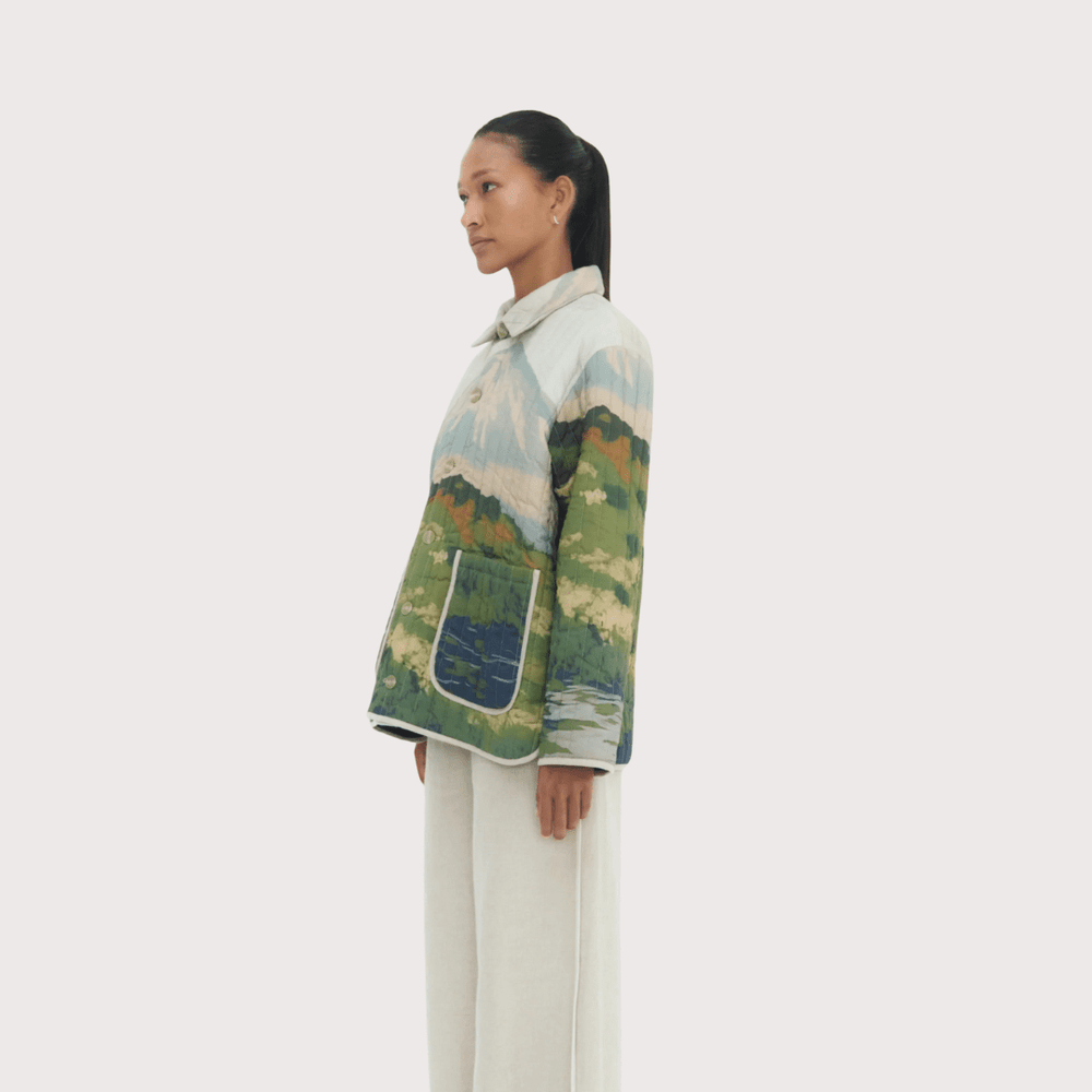 Nuna Quilted Jacket - Andean Mountain Print by White Label Project at White Label Project