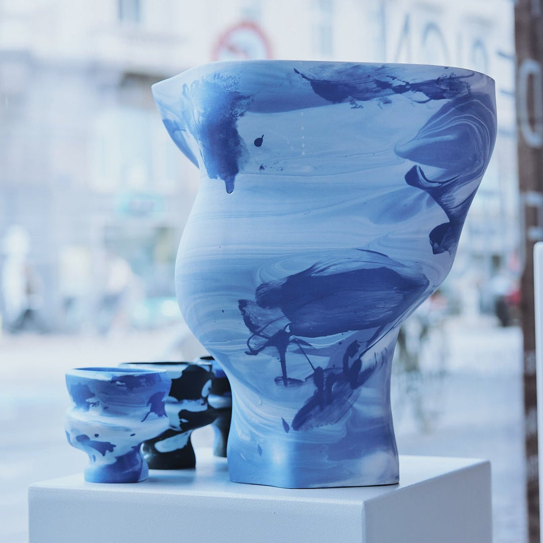 Memories of a Glacier Vase N°1 - Blue/ White by Yael Anders at White Label Project