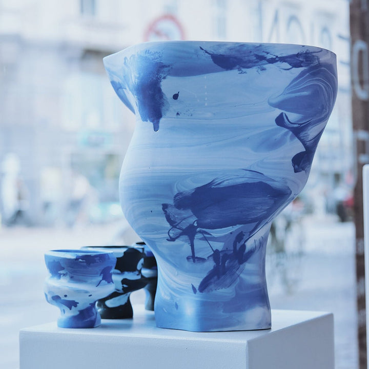 Memories of a Glacier Vase N°1 - Blue/ White by Yael Anders at White Label Project