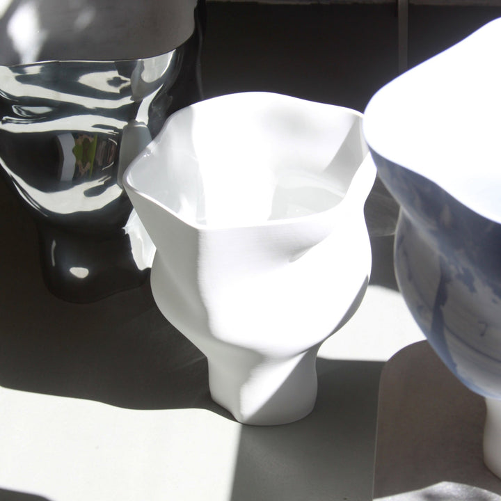 Memories of a Glacier Vase N°5 - Matt White by Yael Anders at White Label Project