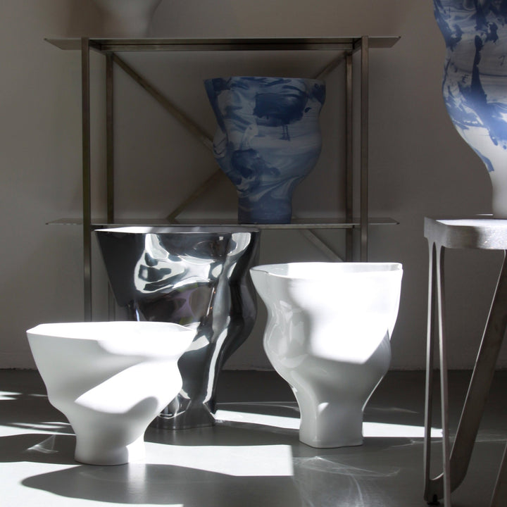 Memories of a Glacier Vase N°6 - Glazed White by Yael Anders at White Label Project