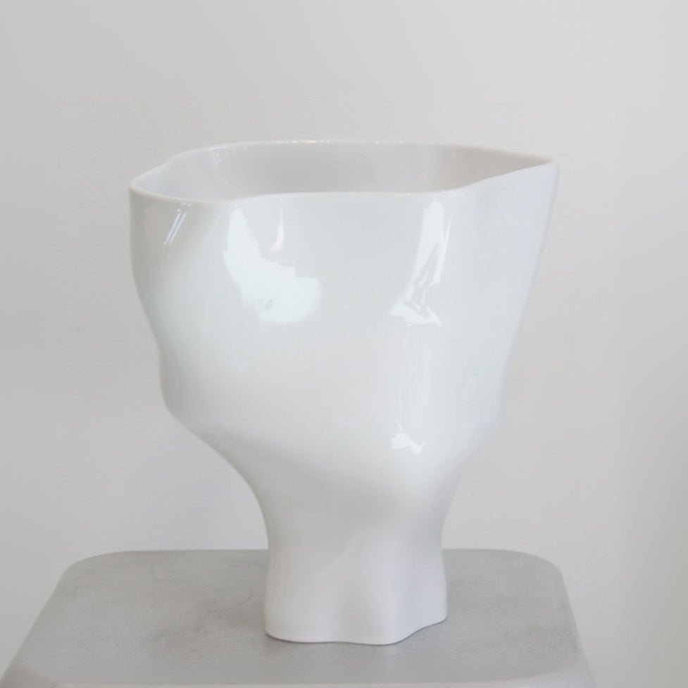 Memories of a Glacier Vase N°6 - Glazed White by Yael Anders at White Label Project