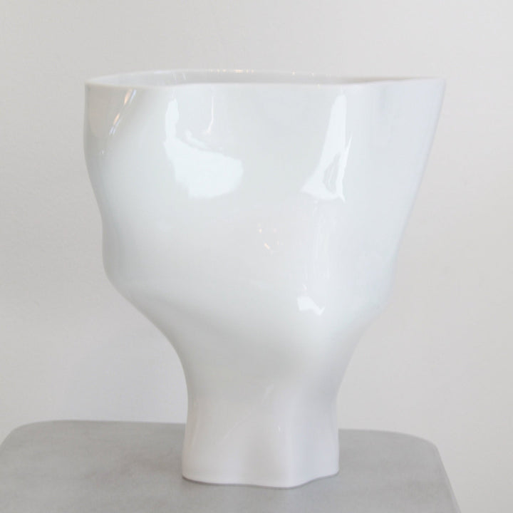 Memories of a Glacier Vase N°6 - Glazed White by Yael Anders at White Label Project