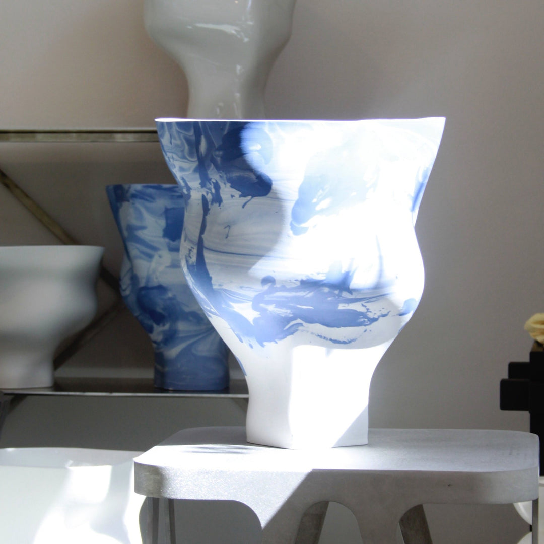 Memories of a Glacier Vase N°7 - Blue/ White by Yael Anders at White Label Project