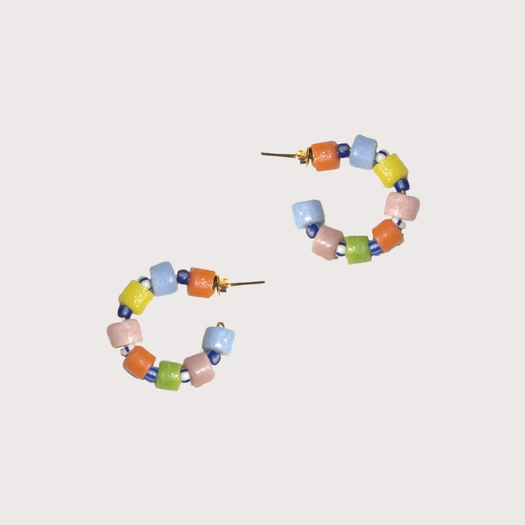 Ada Mini Hoops — Blue / Orange by Aketekete at White Label Project