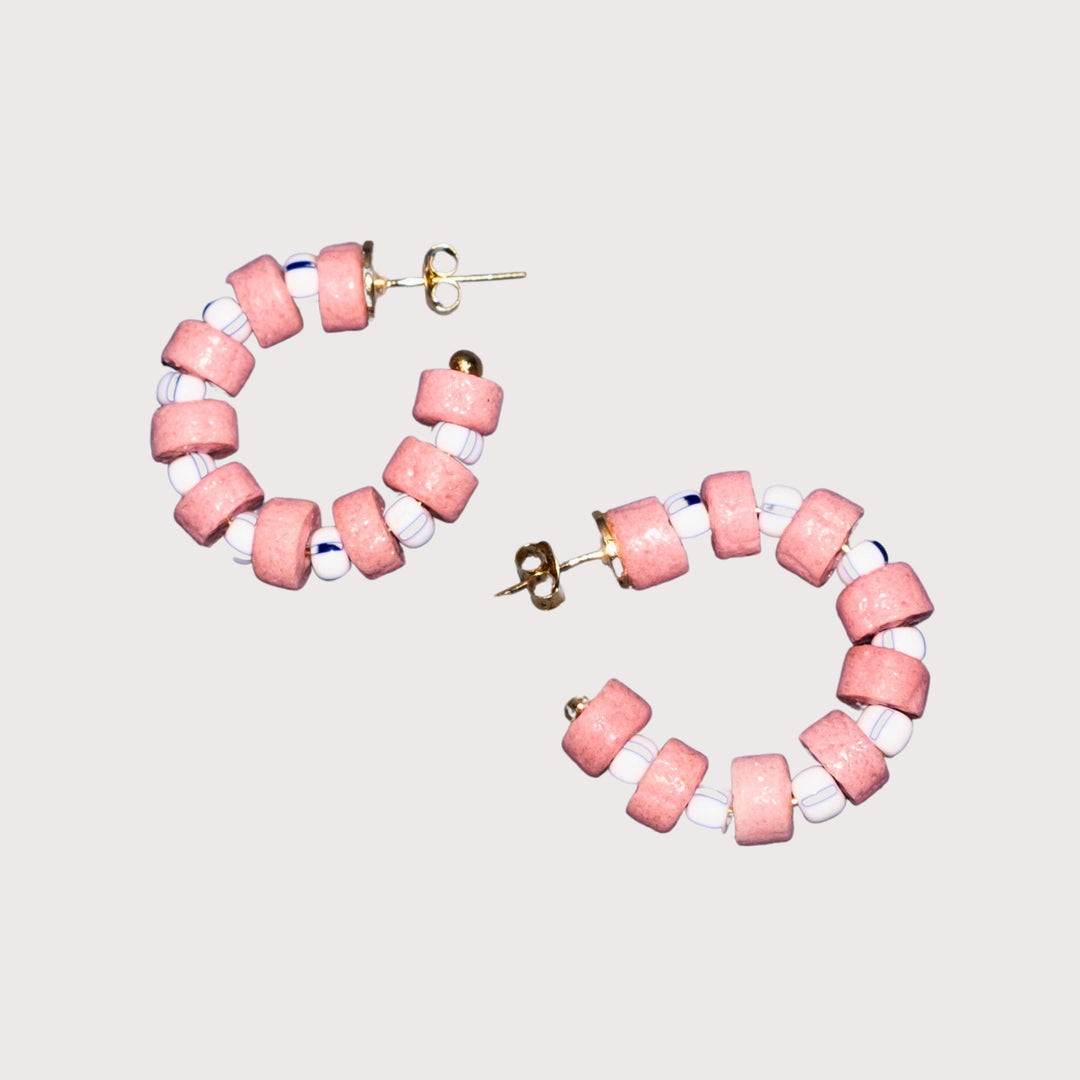 Ada Mini Hoops — Rosé by Aketekete at White Label Project