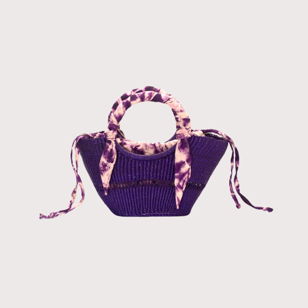 Butterfly Small Bag Purple / Marbled Coral Lining by Aketekete at White Label Project