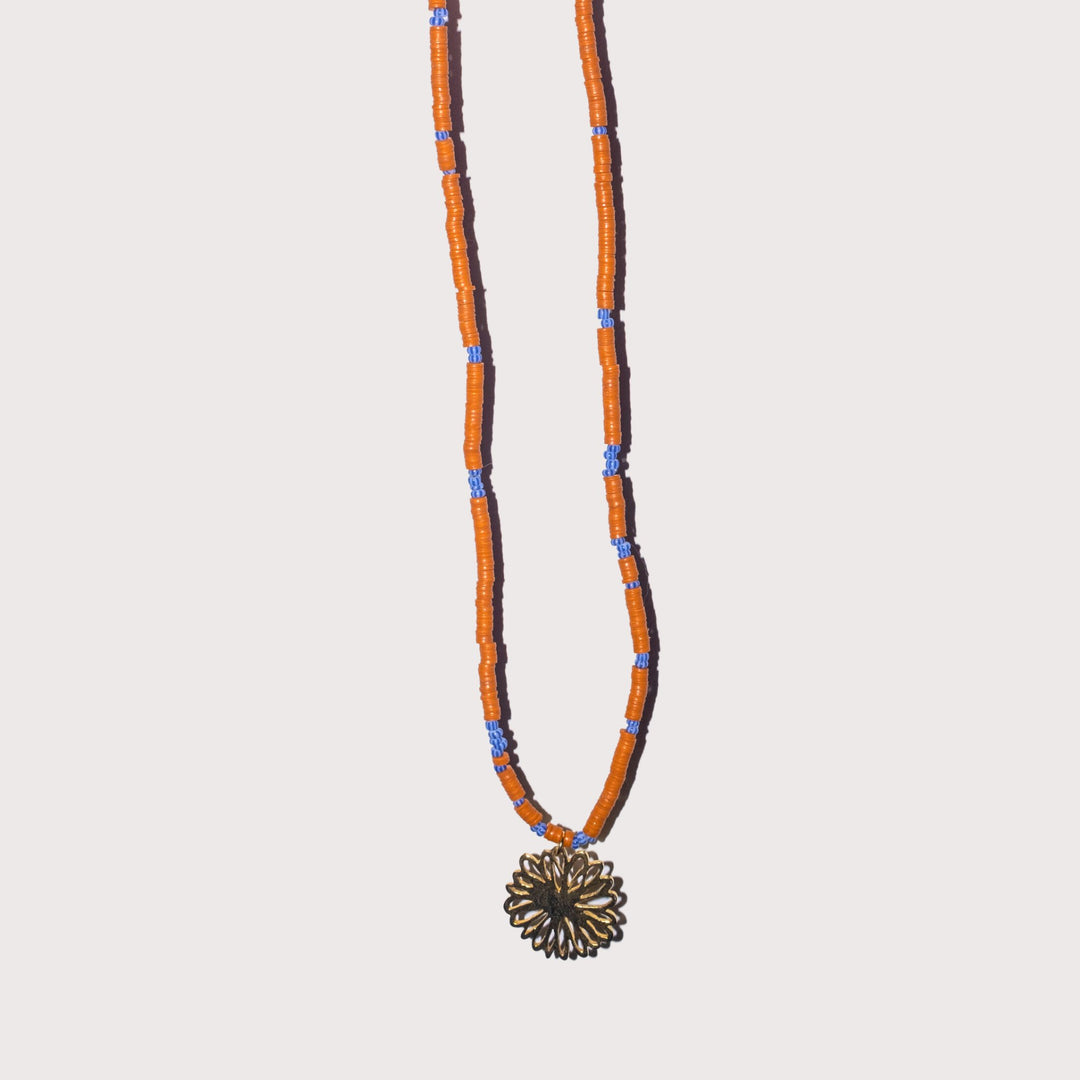 Yina Necklace — Orange Blue Maame by Aketekete at White Label Project