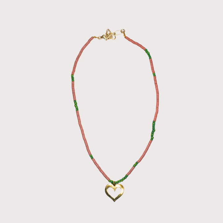 Yina Necklace — Rose Green Heart by Aketekete at White Label Project