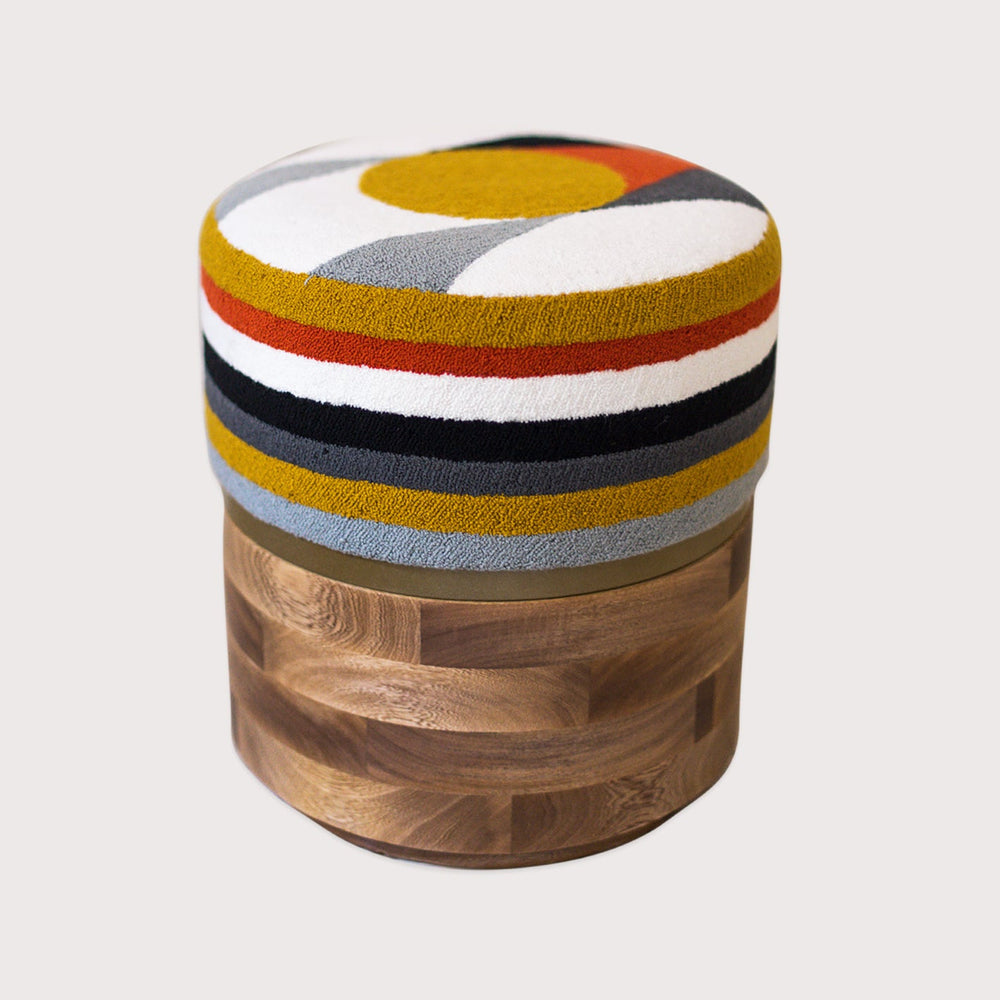 Guajira Cósmica Stool — Beige / Yellow by Atlas at White Label Project