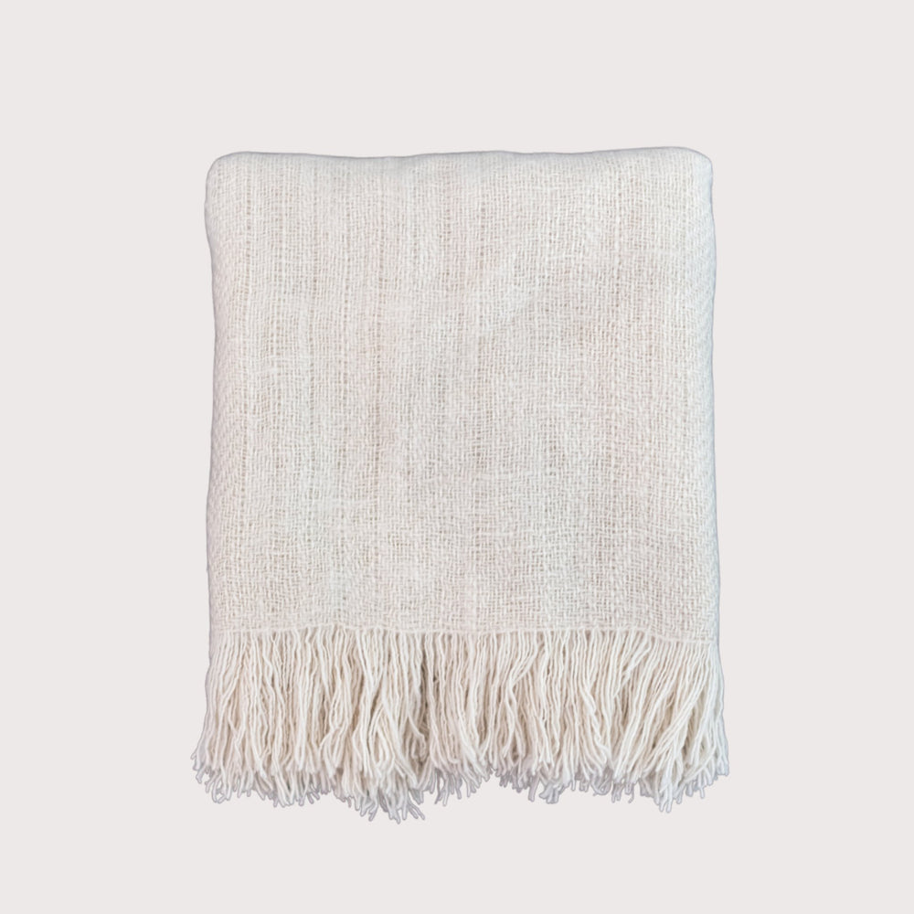 Tsireletso Throw — Oat Cream by Barali at White Label Project