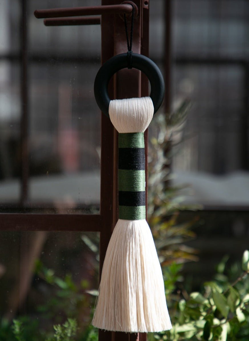 Black Natural Tassel Hanger by Caralarga at White Label Project