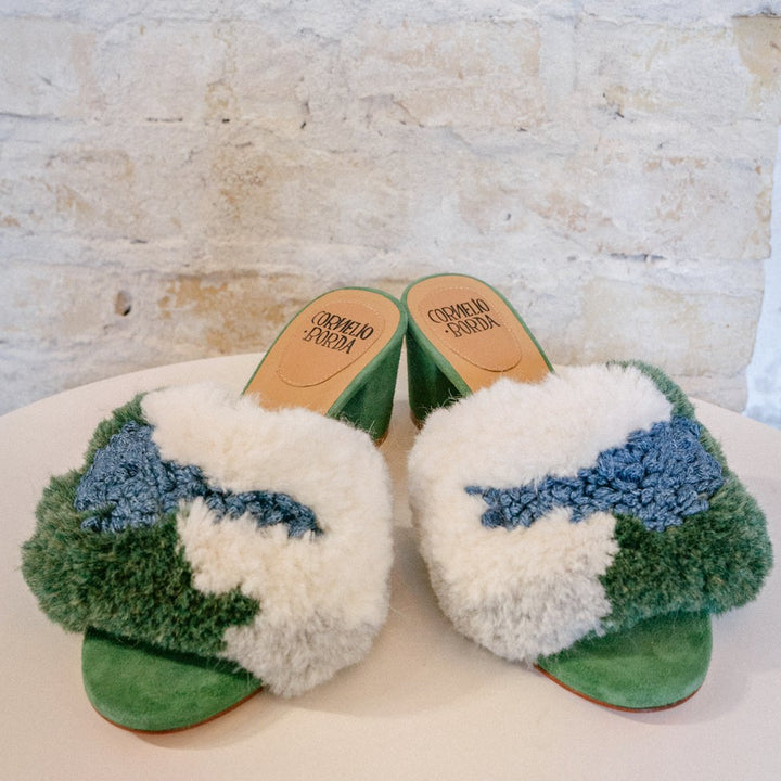 Mules — Green Multicolor by Cornelio Borda at White Label Project