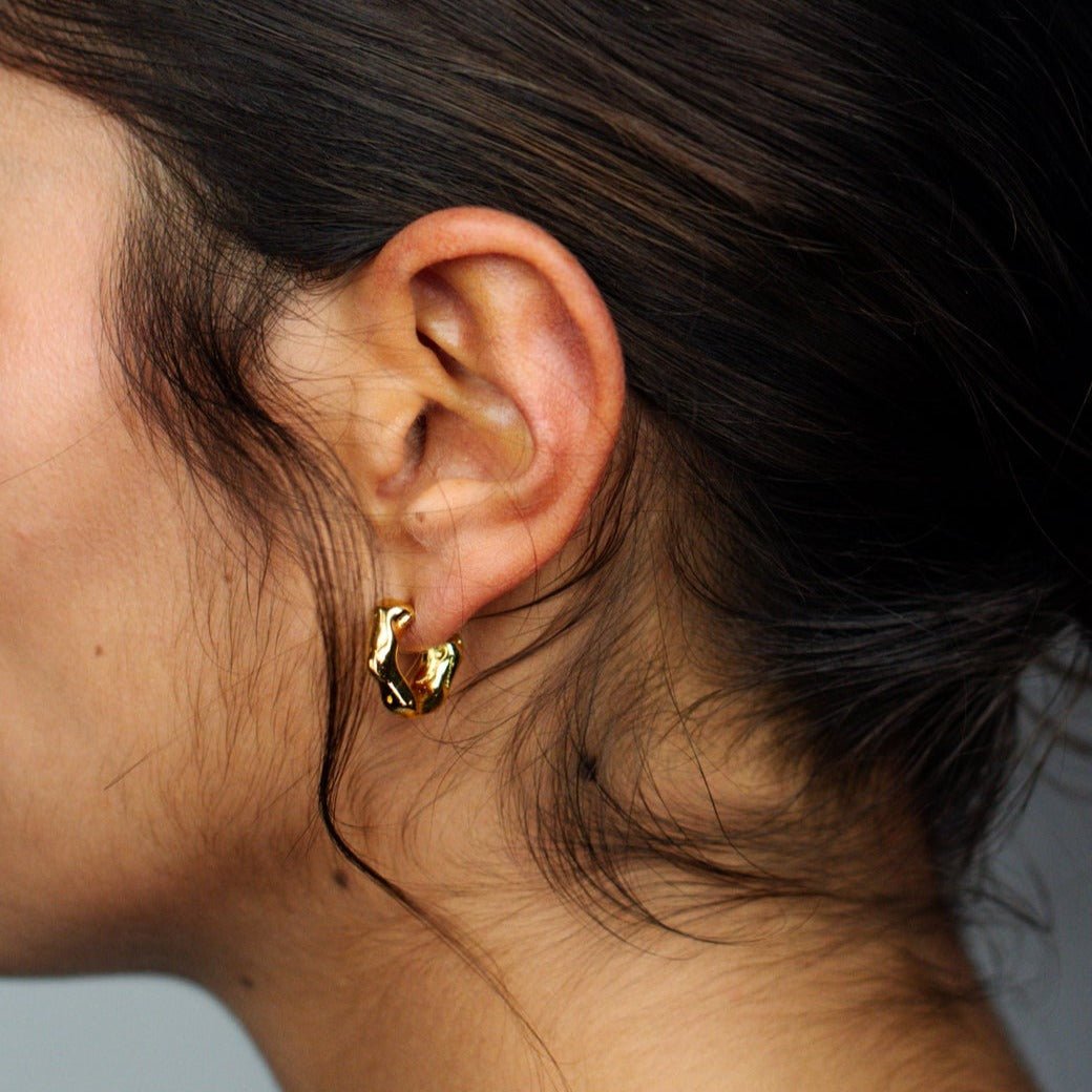 Cx Hoop Earrings — Gold by Curadox at White Label Project