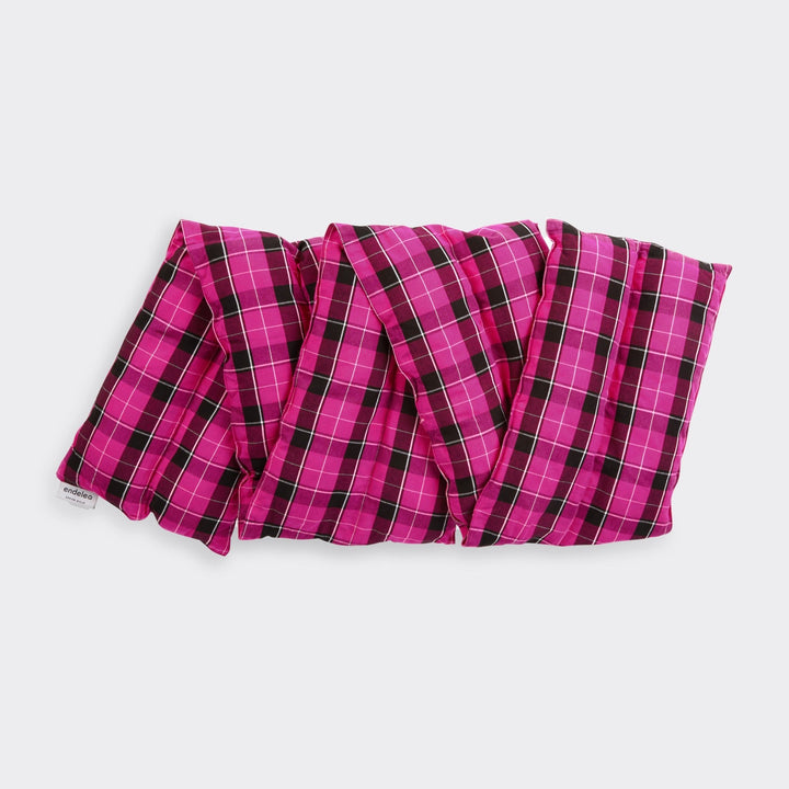 Maasai Puff Scarf - pink checkered by Endelea at White Label Project