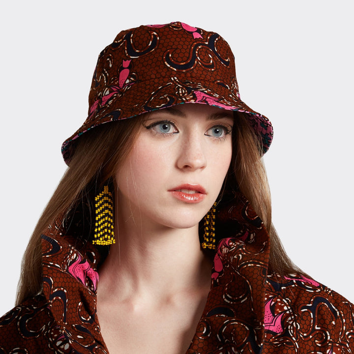 Reversible Bucket Hat Wild Turmeric by Endelea at White Label Project