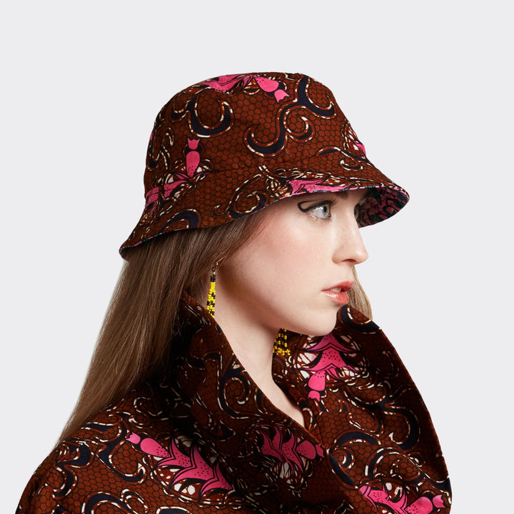 Reversible Bucket Hat Wild Turmeric by Endelea at White Label Project