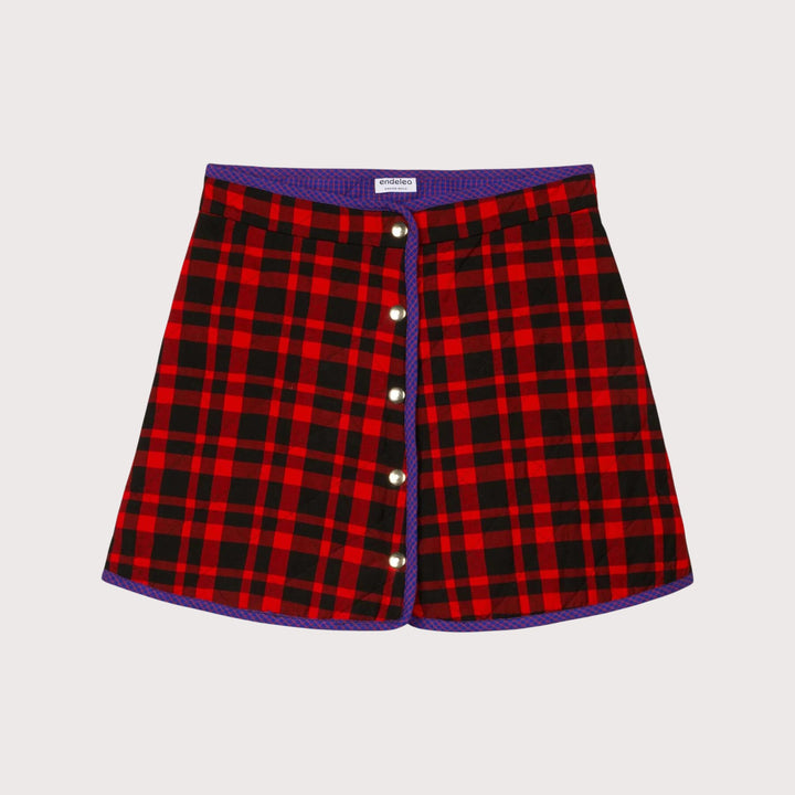 Reversible Quilted Mini Skirt Maasai by Endelea at White Label Project