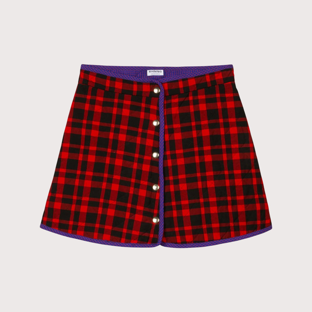 Reversible Quilted Mini Skirt Maasai by Endelea at White Label Project