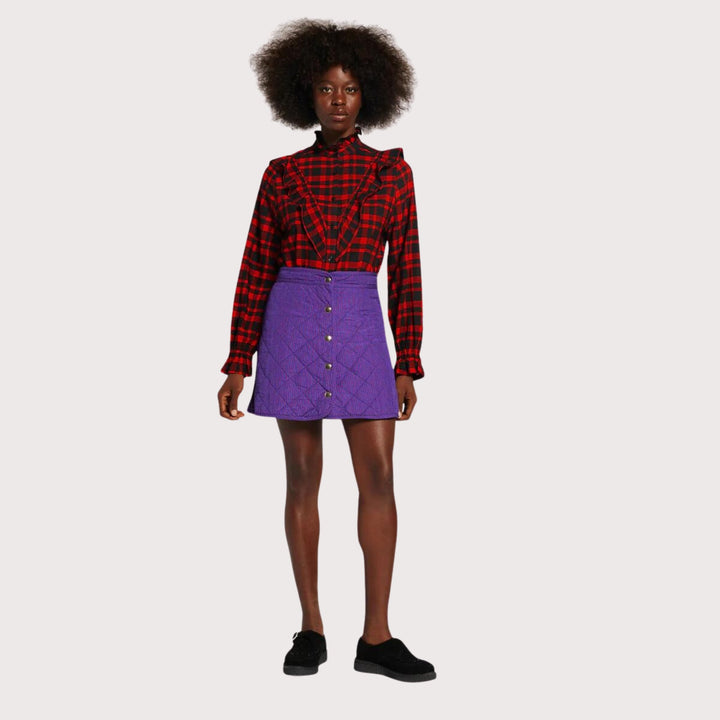 Reversible Quilted Mini Skirt Maasai by Endelea at White Label Project