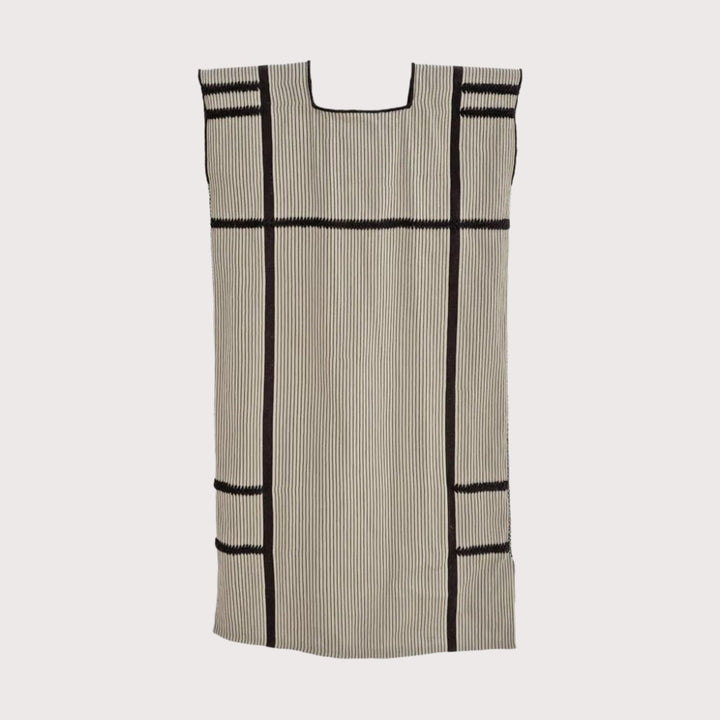 Huipil Cha Dress - Coffee/Black by Ensamble Artesano at White Label Project