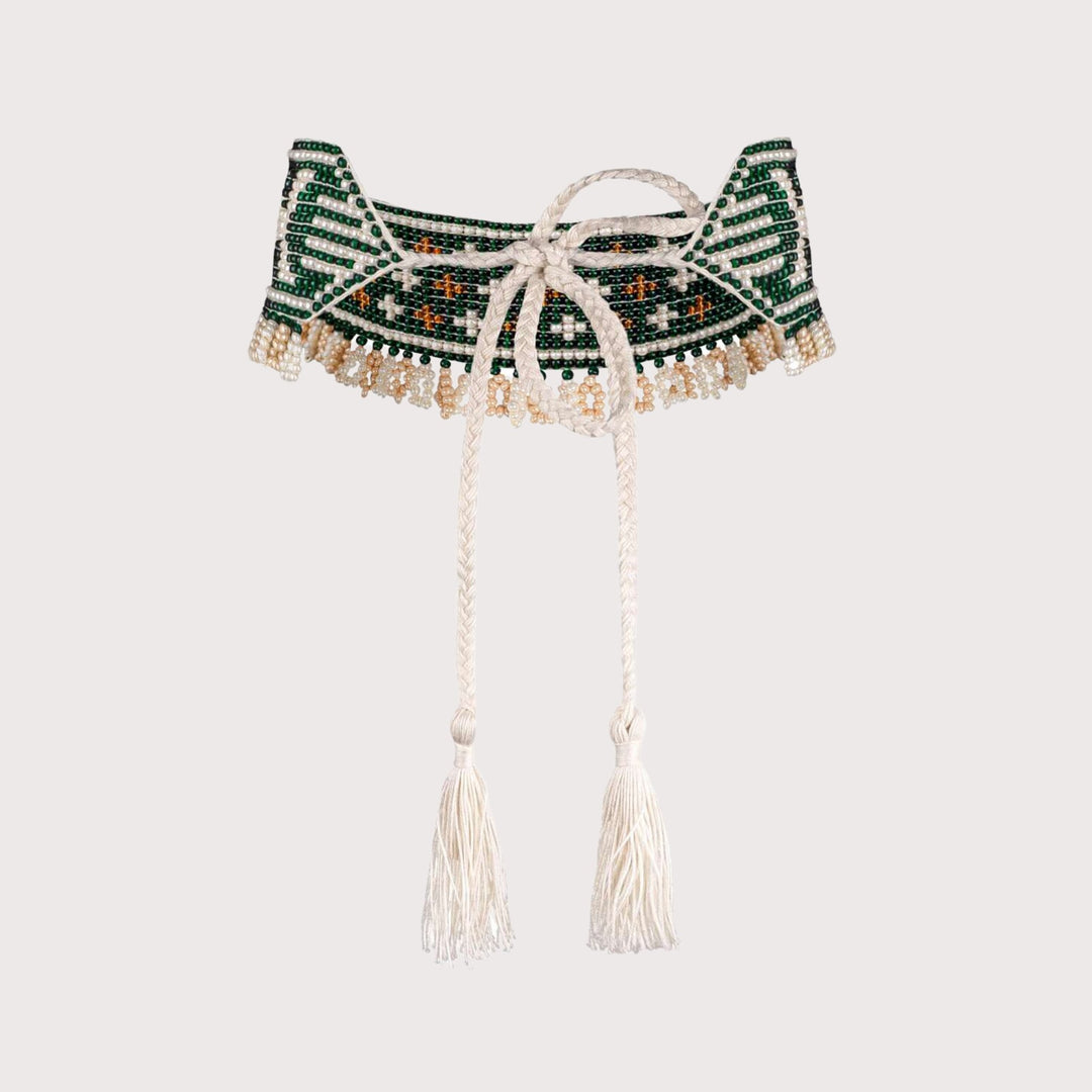 Mermaid Beaded Herdan — Dark Green by Gunia Project at White Label Project