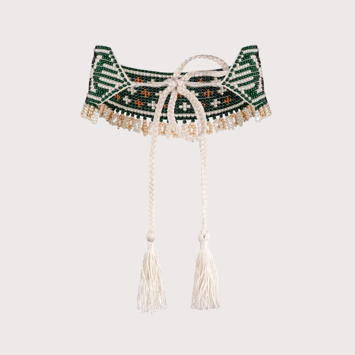 Mermaid Beaded Herdan — Dark Green by Gunia Project at White Label Project