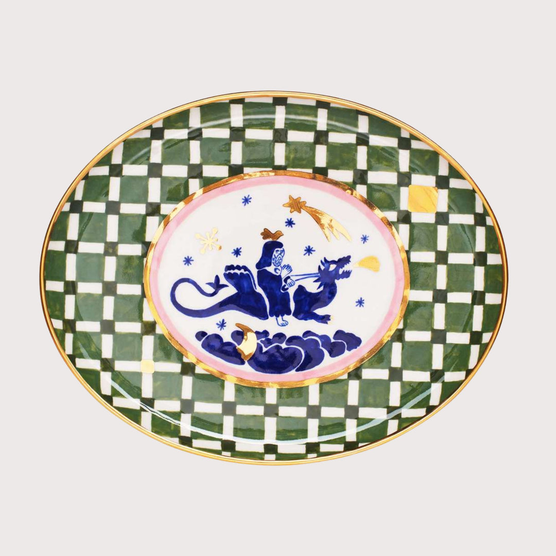 Oval Plate with Dragon by Gunia Project at White Label Project