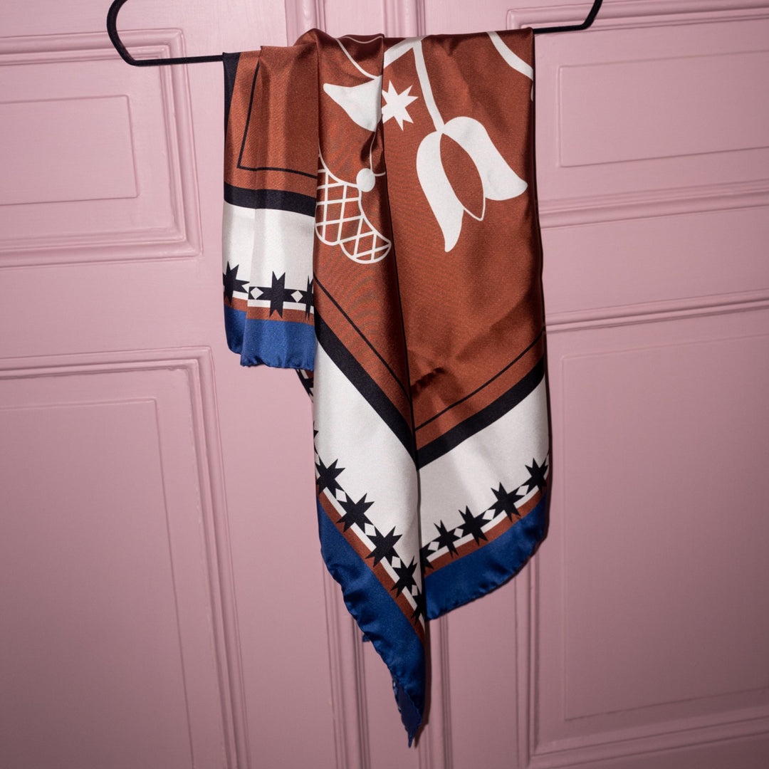 Silk Scarf Brown by Gunia Project at White Label Project