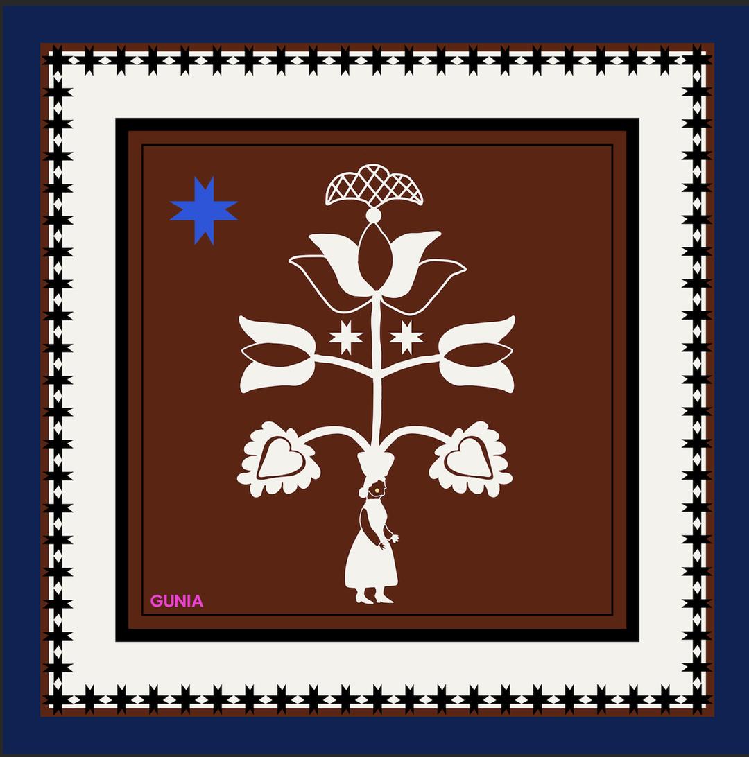 Silk Scarf Brown by Gunia Project at White Label Project