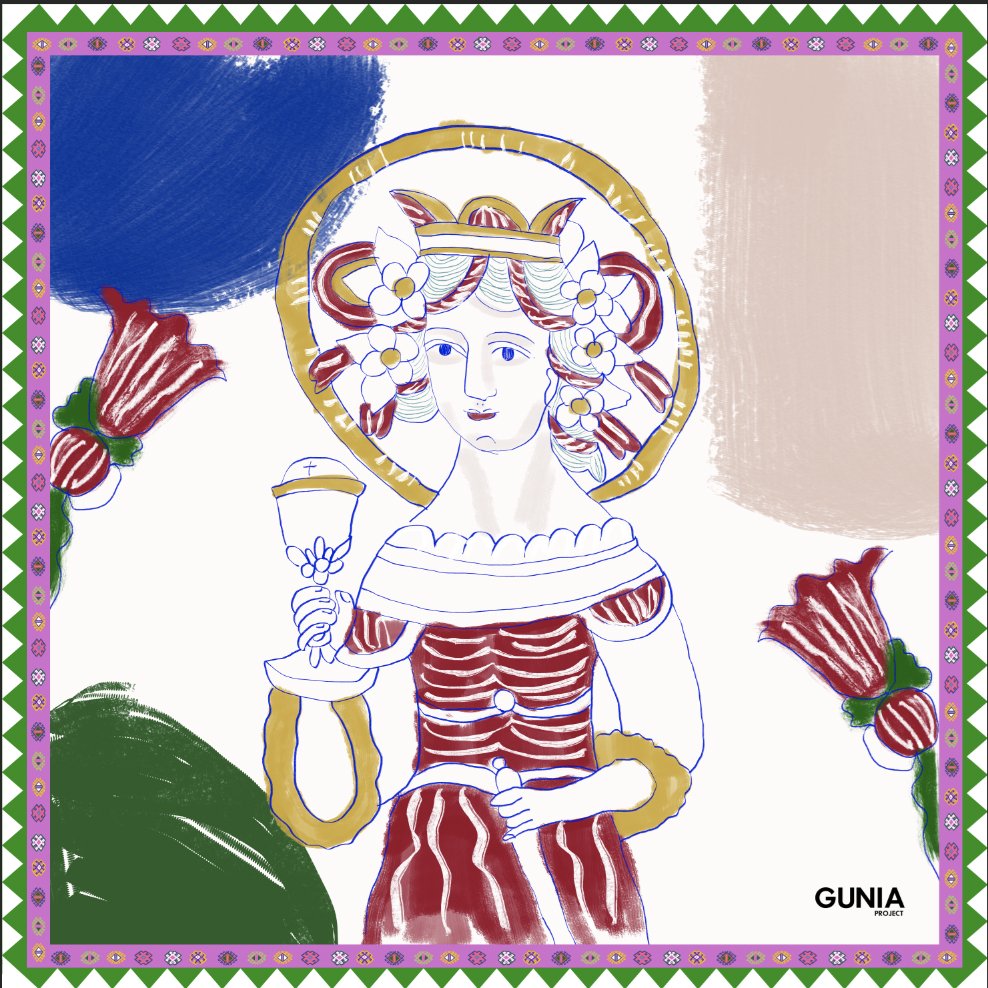 Silk Scarf — Saint Barbara by Gunia Project at White Label Project