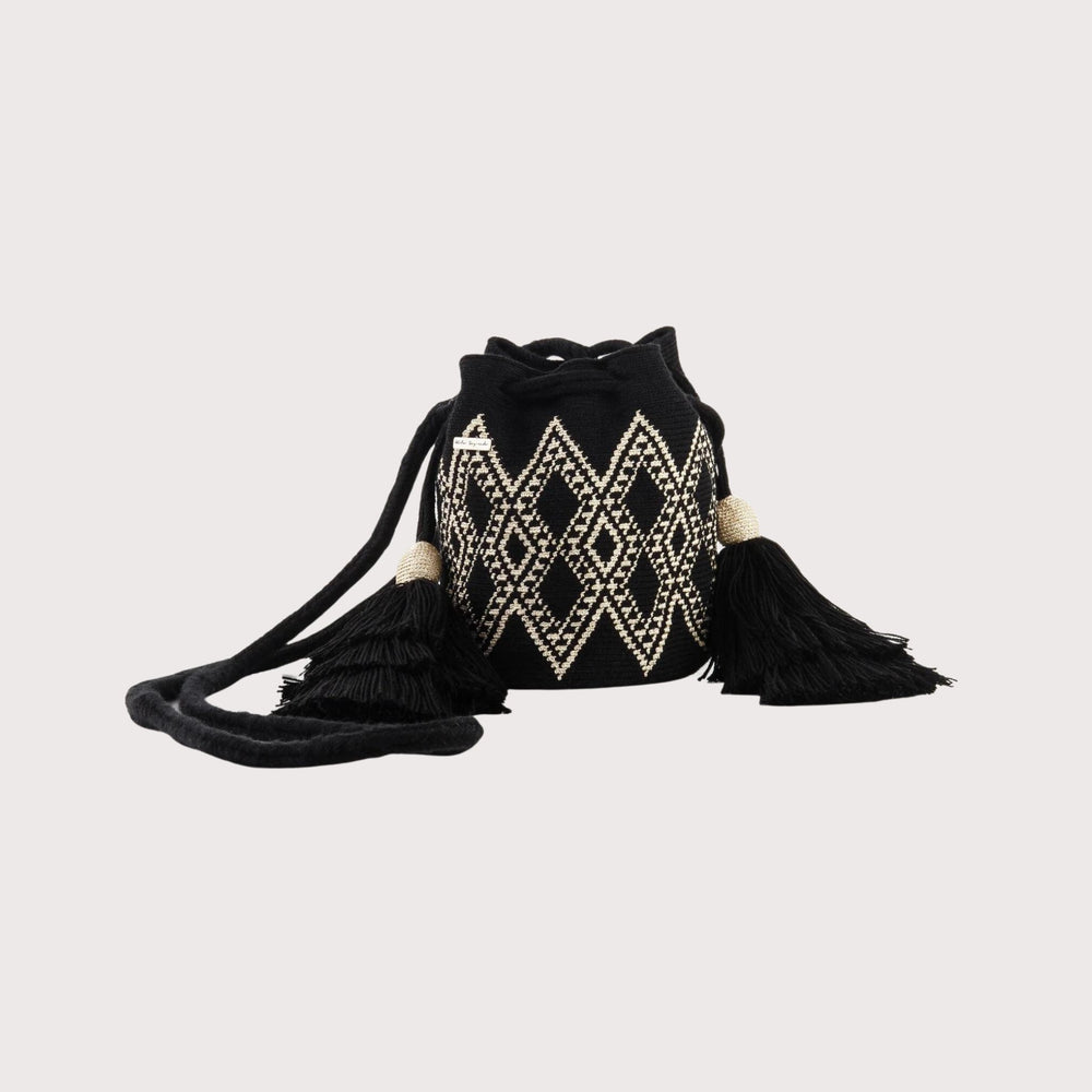 Wayuu Mini Bag — Black by Hilo Sagrado at White Label Project